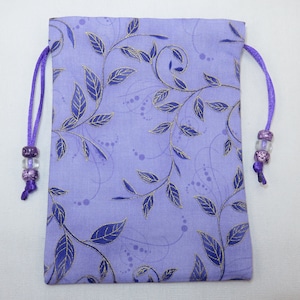 Tarot Bag for Mini Decks, Purple Silk lined Mini Tarot Pouch