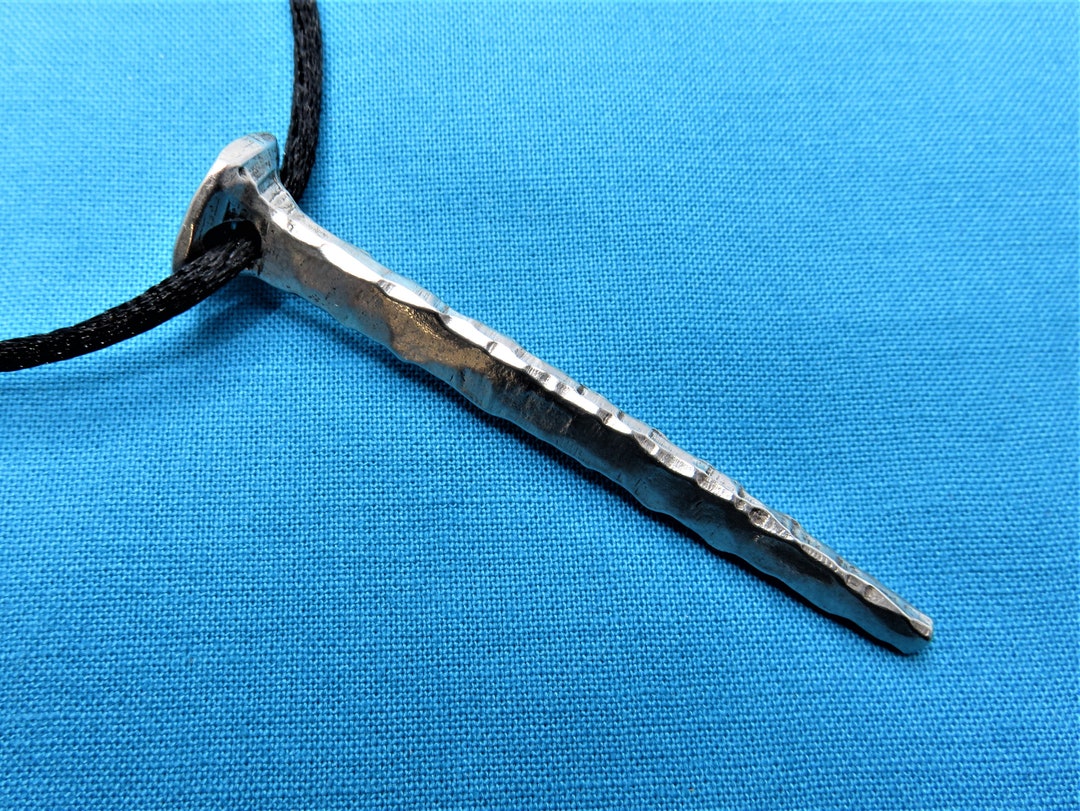 Coffin Nail Pendant Necklace Silver Coffin Nail Casket Nail Etsy