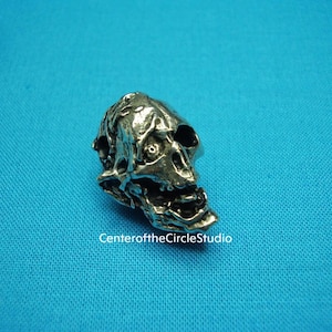 Zombie Skull Bead: (5/8 inch wide) 15.8mm with Horizontal Hole