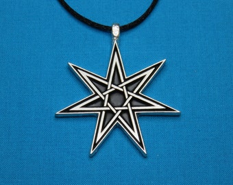 Septagram Heptagram 7 Pointed Star Necklace Large
