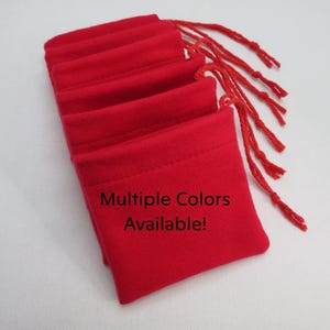 Set of 6 Cotton Flannel HooDoo, Mojo Bags, Gris-Gris bags, Individually Handmade, Multiple Colors to Choose From