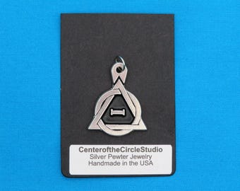 Therian Charm, Handmade Cast Silver Pewter Metal Small Therian Pride Charm, Therian Gear