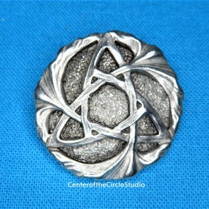 Irish Celtic Trinity Knot Button: Handmade Silver Pewter Trefoil (1 Inch Medium)