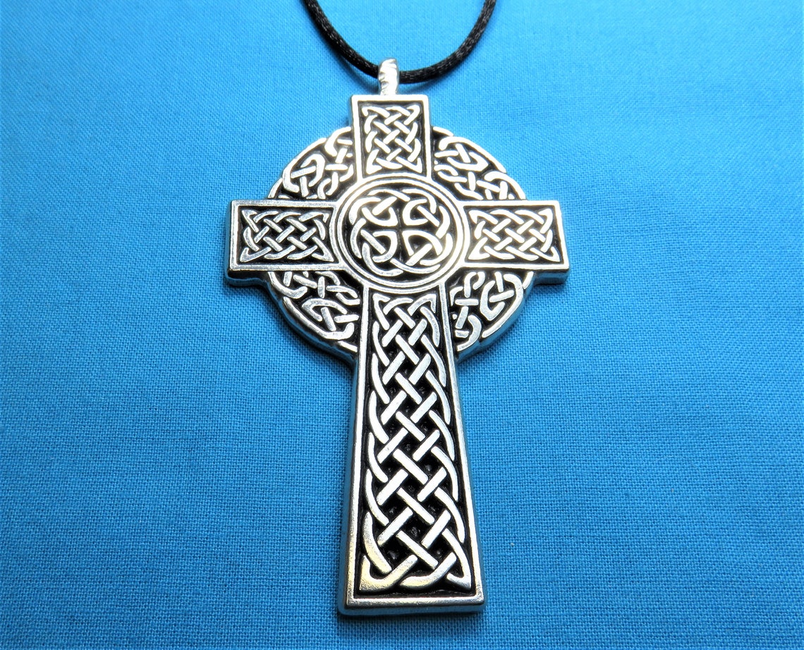 Large Celtic Cross Necklace Etsy