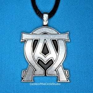 Alpha Omega Jewelry, Handmade Cast Silver Pewter Metal Necklace, Choices of Necklace and Lengths
