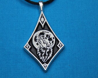 Howling Wolf Necklace Norse Viking Wolf Tribal Wolf Pendant