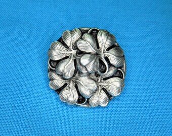 Four-leafed Clover Button, 15/16", Shamrock Button, Metal, Four Leafed Clover, 4 Leafed Clover