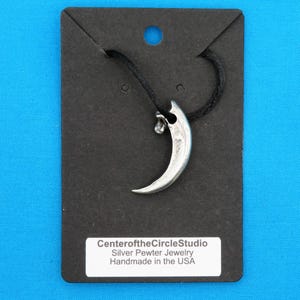 Raven Claw Necklace, Handmade Solid Cast Silver Pewter Metal Raven Talon Necklace Pendant, Raven Lovers Gift