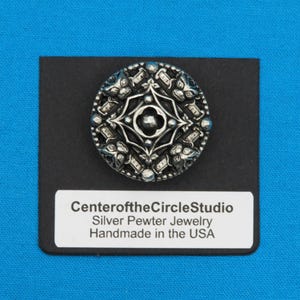 Gargoyle Victorian Reproduction Button 1 1/16&quot;, Handmade Solid Cast Metal Sew on Shank Back Replacement Clothing Button