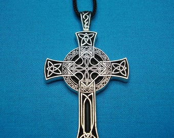 Celtic Cross: (Small) "The Bellamy Cross" Handmade Cast Silver Pewter Metal Irish Jewelry, Christian Cross Gift