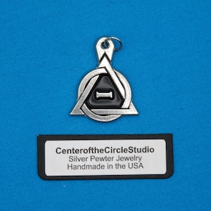 Therian Charm: Handmade Cast Silver Pewter Theta Delta Pride Symbol