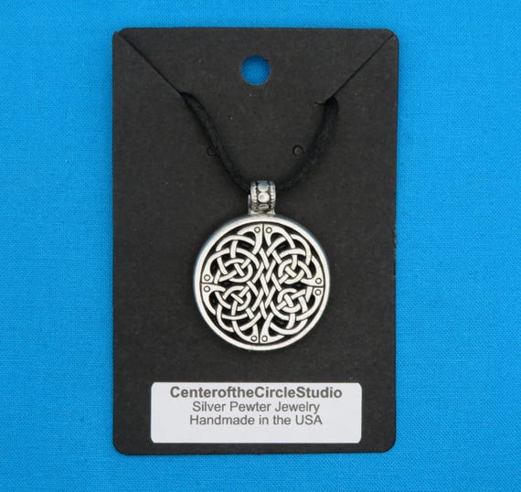 Celtic Quaternary Knotwork Necklace, Handmade Irish Celtic Knot