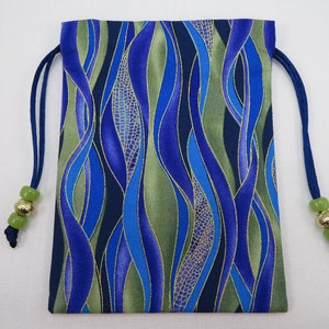 Mini Purple, Blue and Gold Silk Tarot Bag