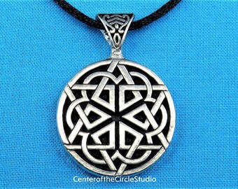 Irish Celtic Star Necklace, Individually Handmade Solid Cast Silver Pewter Metal Irish Celtic Knot Star Jewelry