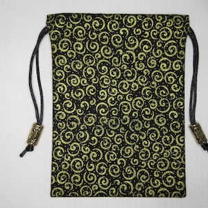 Golden Swirls, Mini Silk lined Tarot Bag