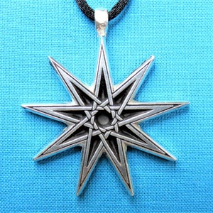 small Bahá'í Star, Nonagram, Enneagram, 9 Pointed Star Necklace