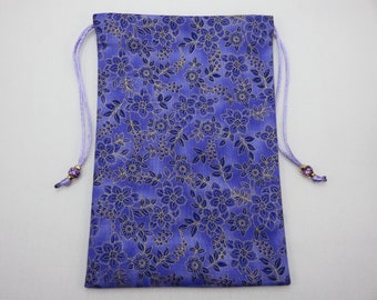 Purple Floral Jumbo Tarot Bag