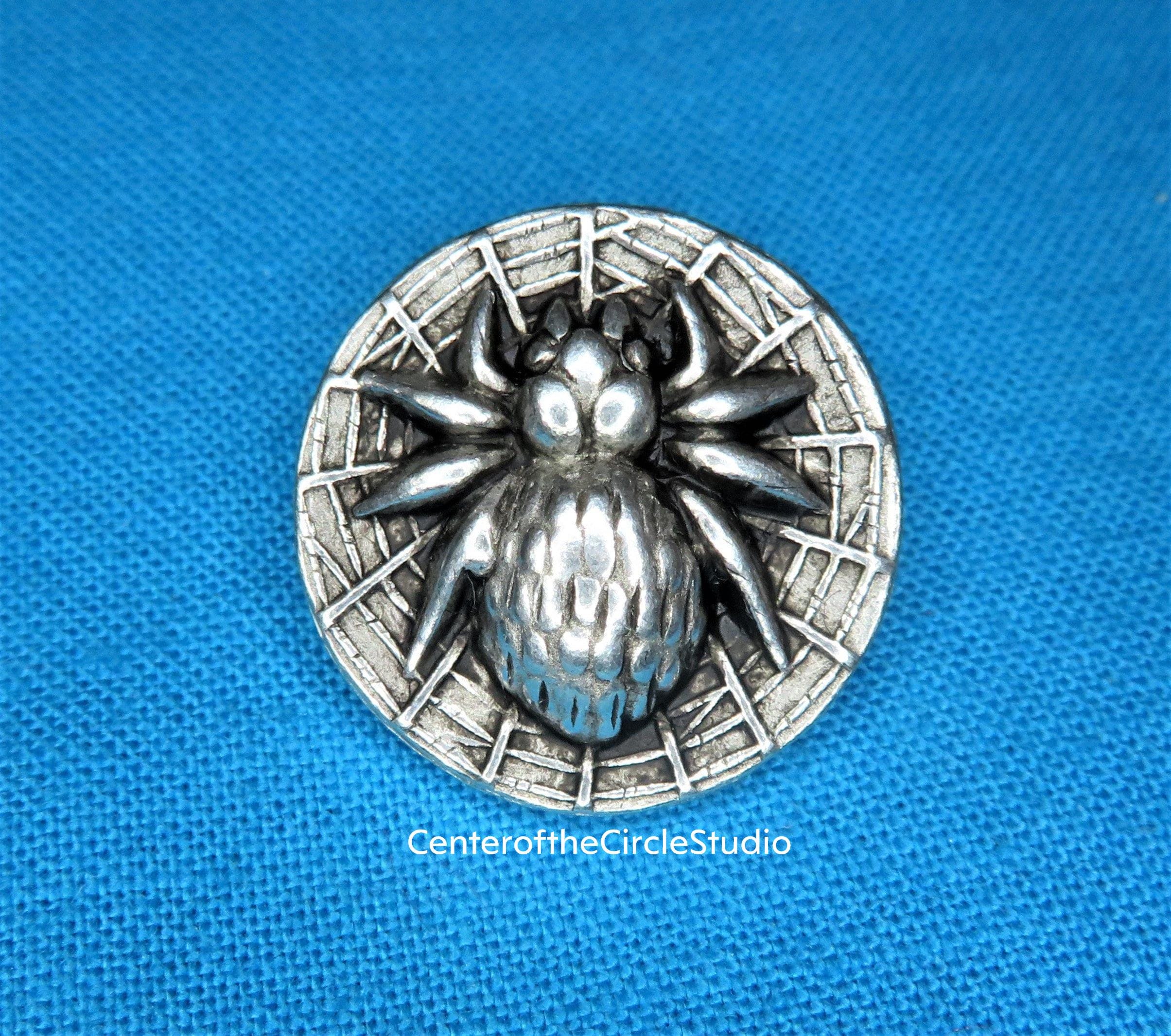 Button Spider Texture Spider Button: (3/4 Inch) Small Fluffy Arachnid Button, Handmade Cast ...