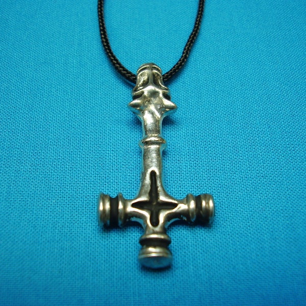 Dragon head Thor's Hammer Pendant, Necklace, Jewelry, Hand Cast In Silver Pewter