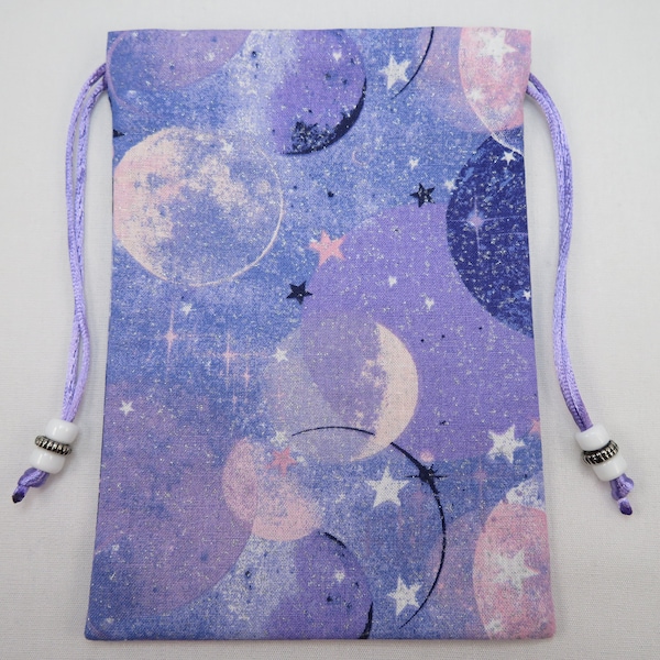 Celestial Purple Silk Lined Tarot Bag, 5 x 7