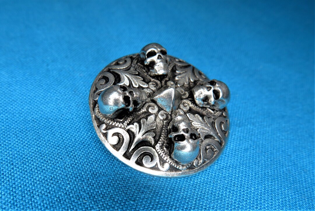 Skull Button, 1 1/16, Best Skull Button, Metal Skull Button - Etsy