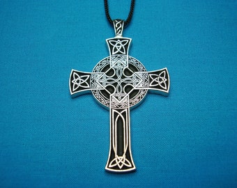 Celtic Cross, Large, Celtic cross Necklace, "The Bellamy Cross" Necklace