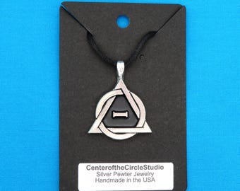 Small Therian Pride Necklace, Otherkin Necklace, Handmade Cast Silver Pewter Metal Therian Necklace, Therian Gear, Theriananthropy Gift