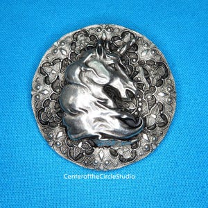 Unicorn Button: (1-5/8 inches) Handmade Decorative Large Sew-On Shank design