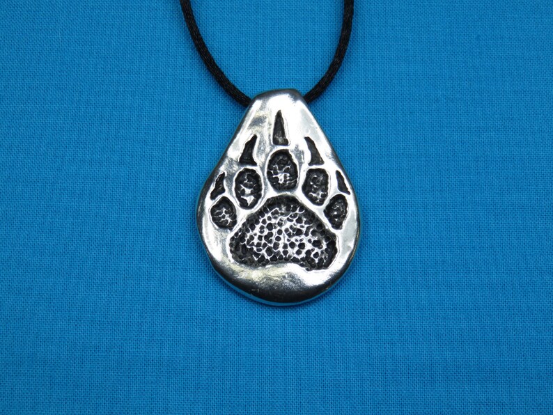 Bear Paw Print Necklace Stk003 - Bear Paw Print Pendant Bear Paw Print Necklace Stk003 - Bear Paw Print Pendant