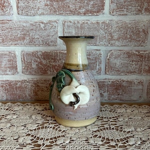Potters Field Stoneware Bud Vase Oak Creek WI Studio Pottery Calla Lily Vase 1980s Handmade Floral Vase