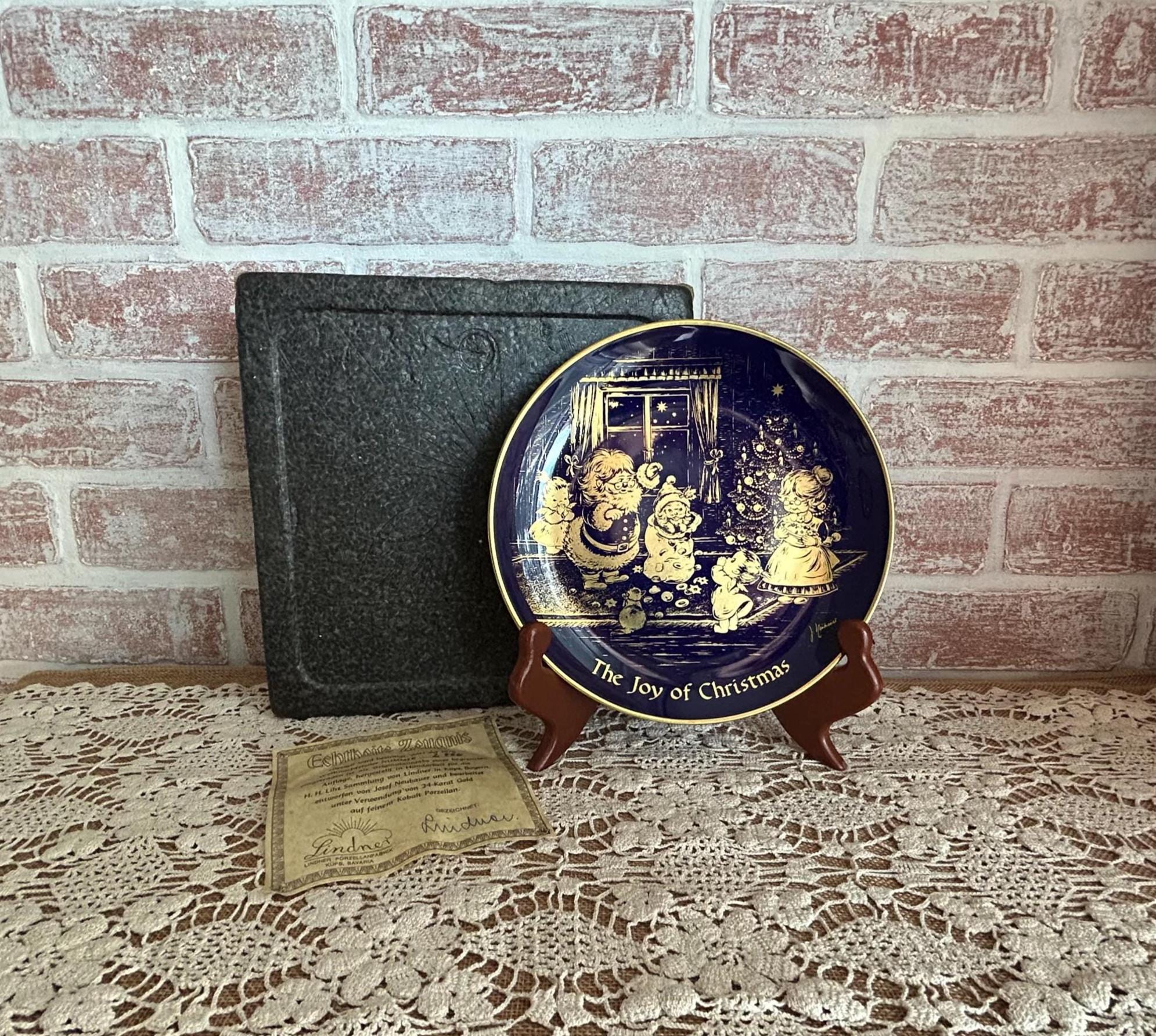 German Blue Christmas Plates - Etsy