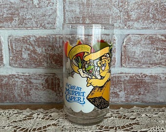 Vintage 1981 McDonald’s Great Muppet Caper Glass | Kermit Frog Fozzie Bear Gonzo Collector Tumbler | Henson Associates