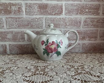 Vintage Laura Ashley Peony Teapot | 1980s Floral Porcelain Tea Pot | Cottagecore Kitchen Décor