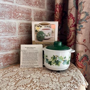 Vintage 1990s Florasense Electric Potpourri Simmer Pot – Ivy Ceramic Fragrance Warmer with Original Box