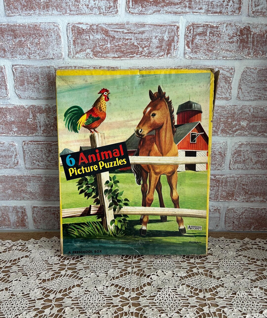 Vintage 1950s Animal Picture Puzzles Set of 6 | Mid Century Children’s ...