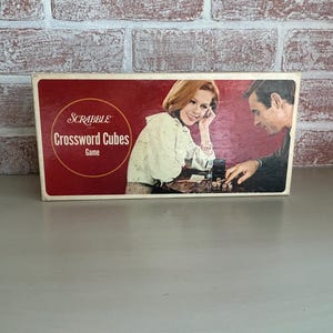Vintage 1968 Scrabble Crossword Cubes Word Game by Selchow & Righter – Complete Set with Dice-Timer-Cup and Score Pad – Retro Game Night