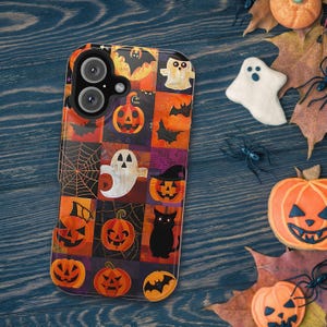 Spooky Patchwork Haloween iPhone Cover iPhone 12 13 Mini iPhone 12 13 14 15 16 Plus Case iPhone 12 13 14 15 16 Pro Max Case