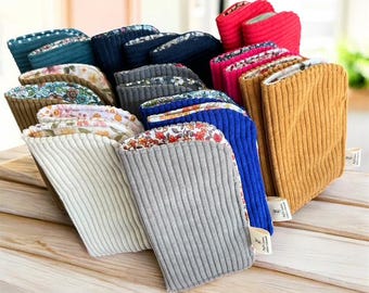 Bellissimo astuccio per occhiali personalizzato in velluto a coste, custodia per occhiali fatta a mano, custodia morbida per donna, regalo elegante e utile, protezione per gli occhiali