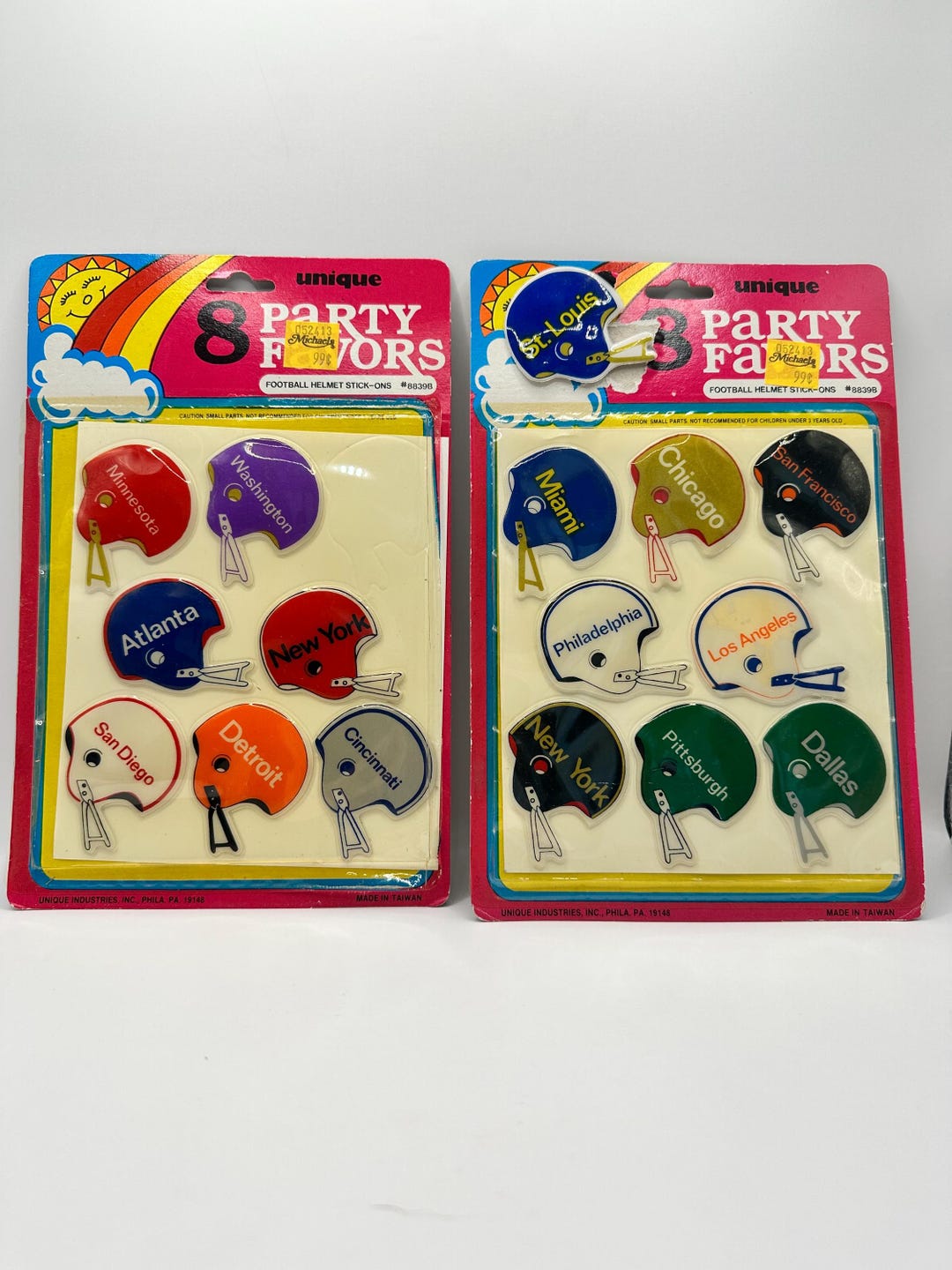 Nfl Hat Sticker Vintage Football NFL Helmet Stick-ons Stickers Party Favors Unique ...