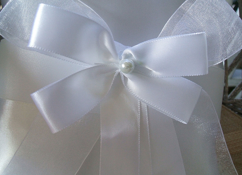 Wedding Ring Bearer Pillow in White Handmade RAPSODY