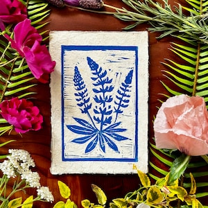 Lupine Linocut Print 5x7” - Botanical Art