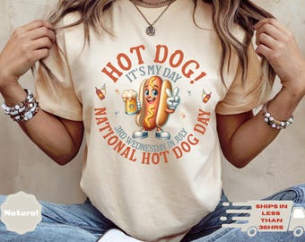 National Hot Dog Day T-Shirt: Funny Frankfurter Tee, Food Lover Gift