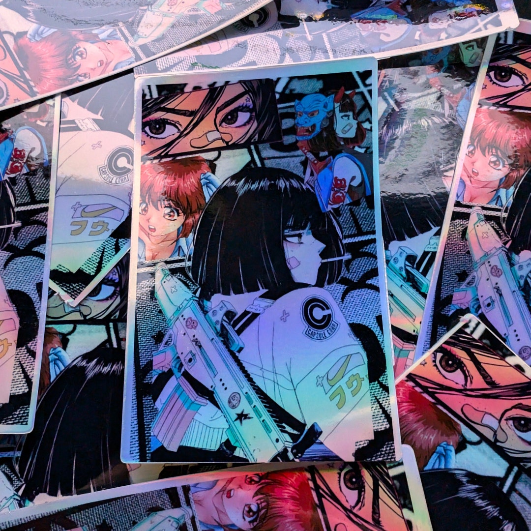Holographic Vaporwave Anime Girl Sticker | 90s 80s Retro Anime Slap ...
