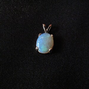 Solid Australian Crystal Opal 14kt Gold Pendant