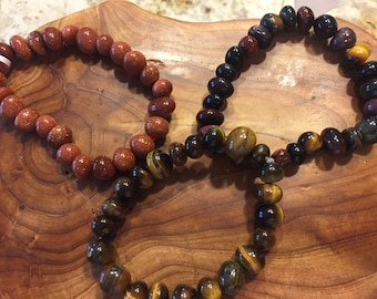 Goldstone or Tigers Eye Bracelet