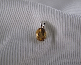 Natural Citrine Sterling Silver Pendant