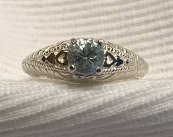 Aquamarine Sterling Silver Ring