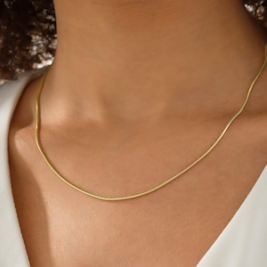 Snake Chain Necklace,Handmade Gold Snake Necklace,Gold Chain Necklace,Chains for Women,Mom Gifts,Gift for her,Gold Snake Necklace,Gold Chain