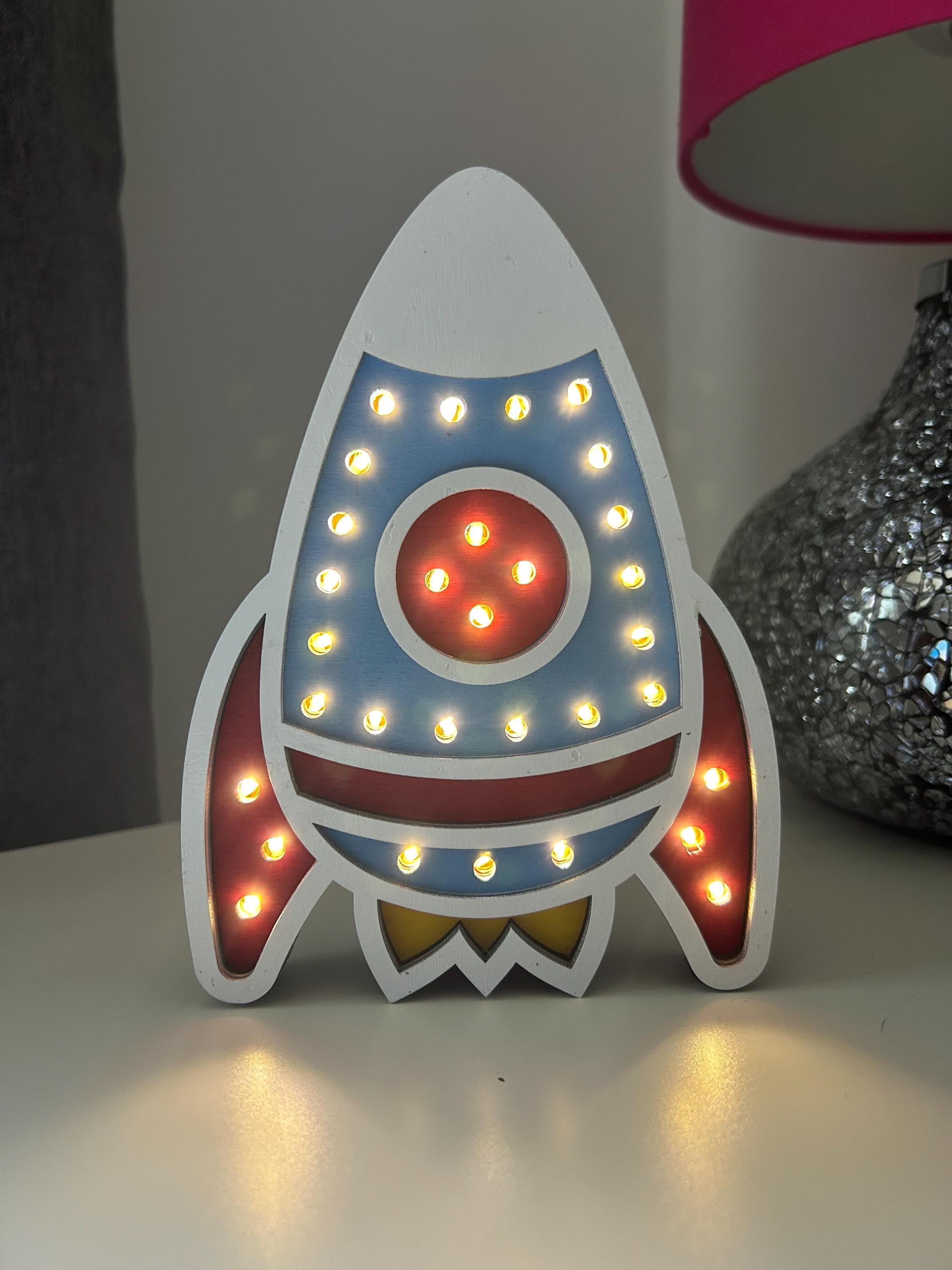 Kids Rocket Night Light, Kids Bedroom Decor, Night Light Boys