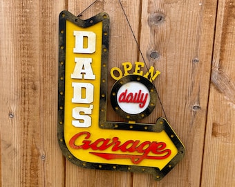 Dad’s garage sign, dad gifts, grandad gift, garage sign custom, dad shed sign, dad workshop sign, dad gift idea, fathers day gift